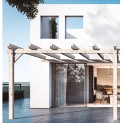 Pérgola adosada en madera en bruto Sevilla 5x4m 20m2