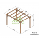 Pergola autoportée en bois Linares 400x300cm 12m2