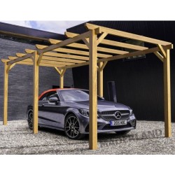 Cochera de madera para coches 6x3m Badajoz 18m2 Maderland