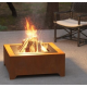 Black Square Steel Fire Bowl 70cm Infire