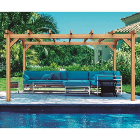 Pergola autoportée en bois massif Valencia 5x3m 15m2 Pergola autoportée en bois massif Valencia 5x3m 15m2