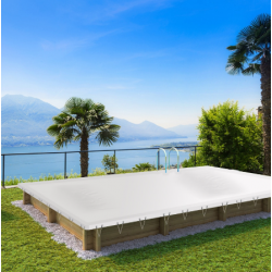 Cubierta de invierno 6x3 piscina rectangular de madera BWT myPOOL