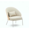 Bruine kunstlederen fauteuil met zwart metalen poten Amy VeryForma