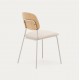 Lot de 4 Chaises en métal et coussin chenille beige Linda VeryForma