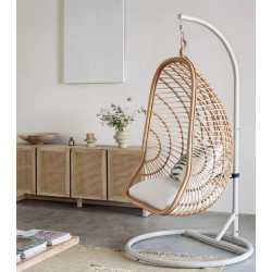 Silla colgante Kate en ratán natural y acero VeryForma Silla colgante Kate en ratán natural y acero VeryForma