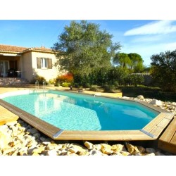 Piscine Bois Ubbink Azura 400x610 H120cm Innenschuh beige