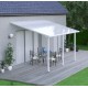 Pérgola de pared Olympia 3x4,25m de aluminio blanco y policarbonato Canopia