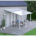 Pérgola de pared Olympia 3x4,25m de aluminio blanco y policarbonato Canopia