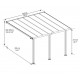 Pérgola de pared Olympia 3x4,25m de aluminio blanco y policarbonato Canopia