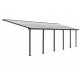 Pérgola de pared Olympia 3x7,30m de aluminio gris y policarbonato Canopia