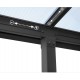 Pérgola de pared Olympia 3x7,30m de aluminio gris y policarbonato Canopia