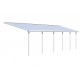 Pergola addossata Olympia 3x5,46m in alluminio bianco e Canopia in policarbonato