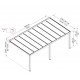 Stockholm 3.5x6.6m aluminium wall-mounted pergola Anthracite grey and Canopia transparent roof