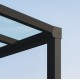 Stockholm 3.5x6.6m aluminium wall-mounted pergola Anthracite grey and Canopia transparent roof
