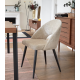 Set of 6 Beige Velvet Chairs with Ergonomic Back Black Legs VeryForma
