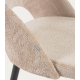 Set of 6 Beige Velvet Chairs with Ergonomic Back Black Legs VeryForma