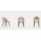 Set of 6 Beige Velvet Chairs with Ergonomic Back Black Legs VeryForma