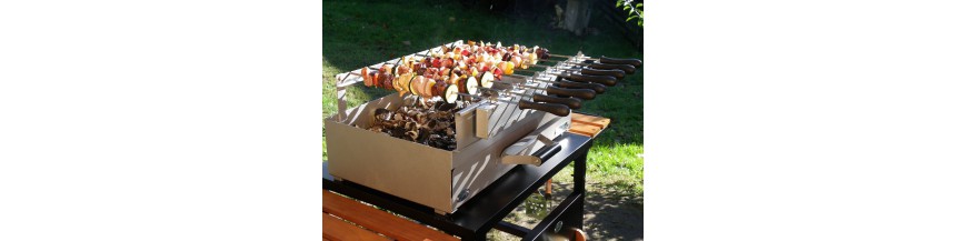 Barbecues and Grills with Wood and Charcoal